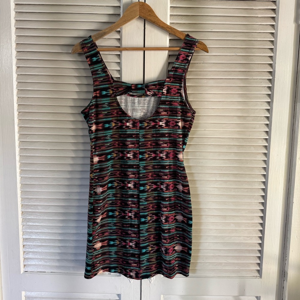Multicolor Patterned Women's Dress - Picture 2 of 4